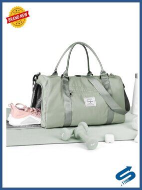 WISEPACK Gym Bag with Shoes Compartment Wet Pocket Travel Duffel Bag Waterproof